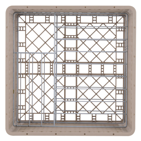 A plastic frame with metal rods designed to hold plates.