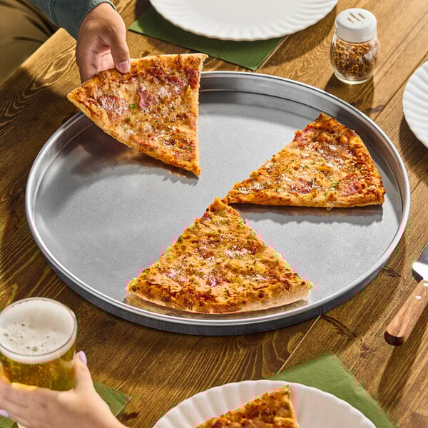 American Metalcraft HA4017 17" x 1" Heavy Weight Aluminum Straight Sided Pizza Pan