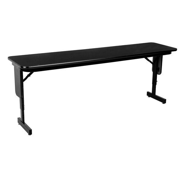 Black Granite 60 Length Correll SPA1860PX-07 Adjustable Height Folding Seminar Table with Panel Leg 22-30 Wide Rectangular Top 18 Height