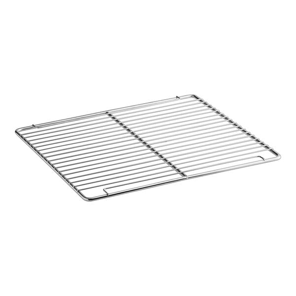 A Turbo Air stainless steel wire shelf with grid.