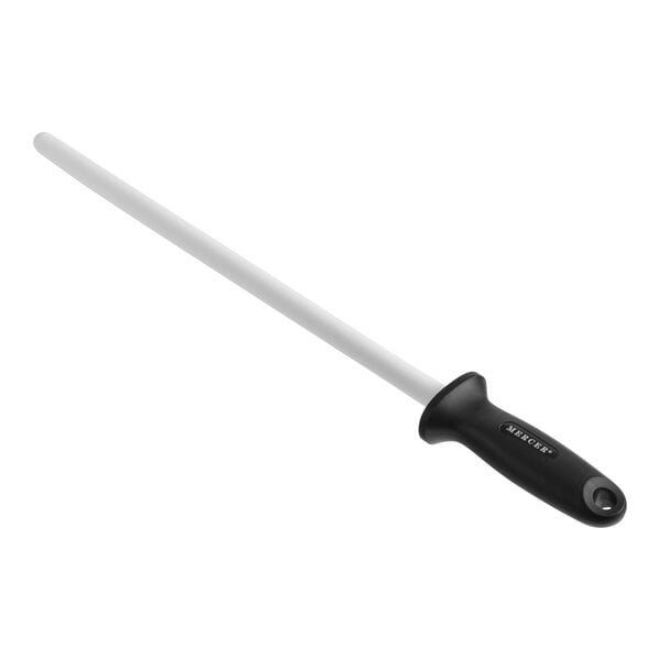 A 12-inch ceramic knife sharpener with a black nylon handle.