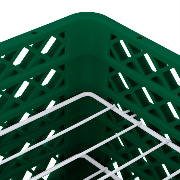 A green Vollrath Traex Plate Crate with white wire.