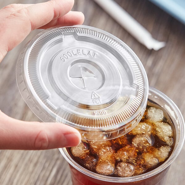 Choice Clear Flat Lid with Straw Slot - 9, 12, 16, 20, and 24 oz. -  1000/Case