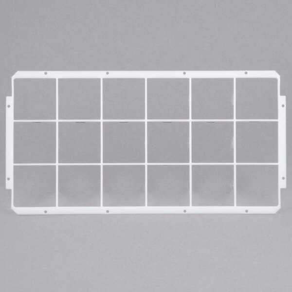 A white rectangular divider with four grids for Vollrath glass racks.
