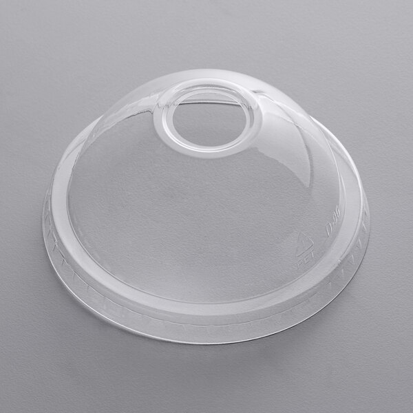 Choice Clear Dome Lid with Hole 50/Pack