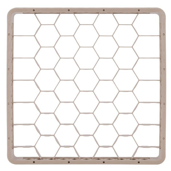A beige Vollrath Traex grid extender with 42 hexagons.