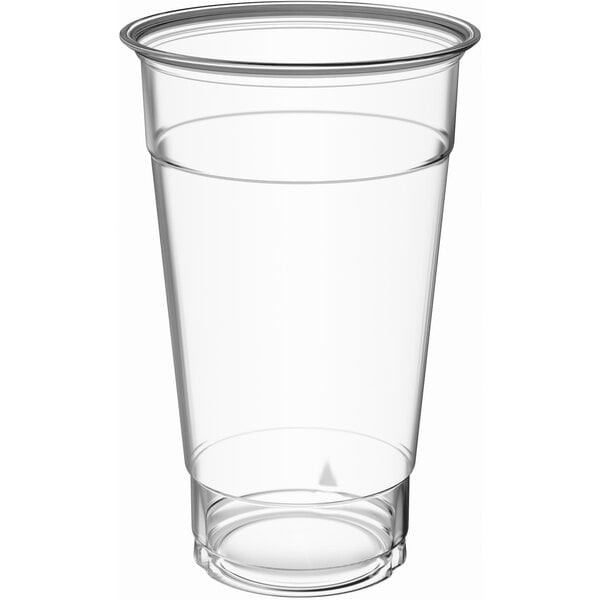 50 Pack] 20 oz Clear Plastic Cups with Flat Lids, Disposable Iced