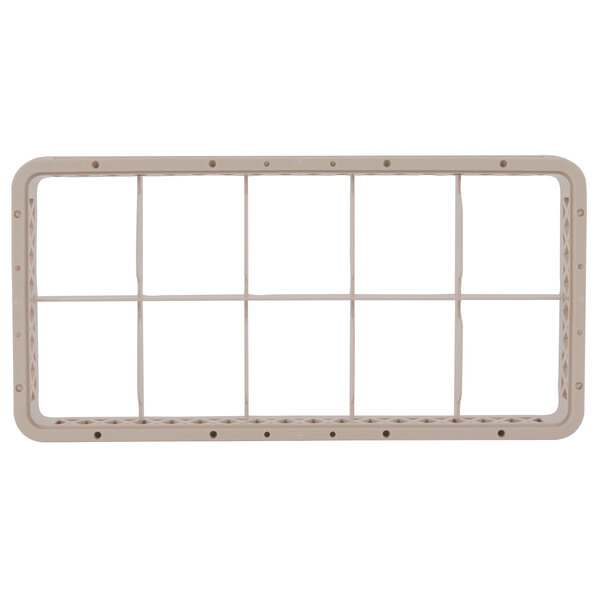 A white rectangular plastic frame with 10 holes.