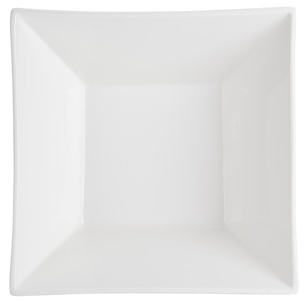 An American Metalcraft white square bowl with a square edge.