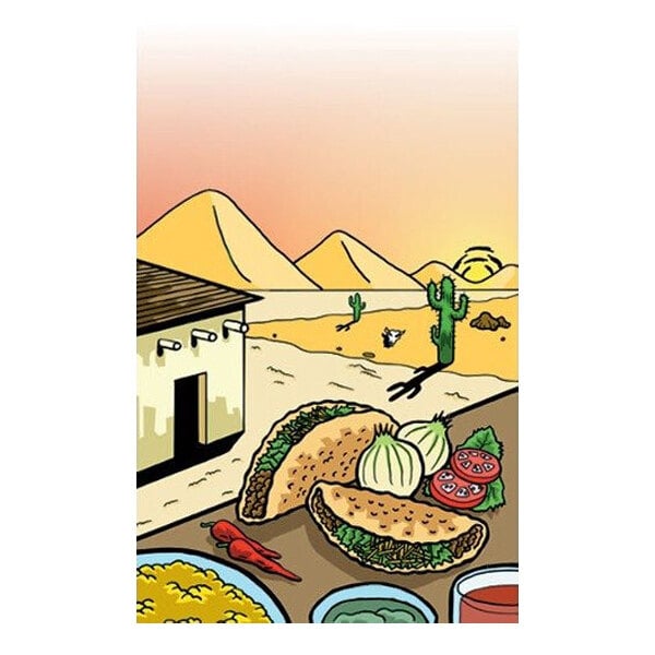 Choice 8 1/2" x 11" Menu Paper - Southwest Themed Taco Design Cover - 100/Pack