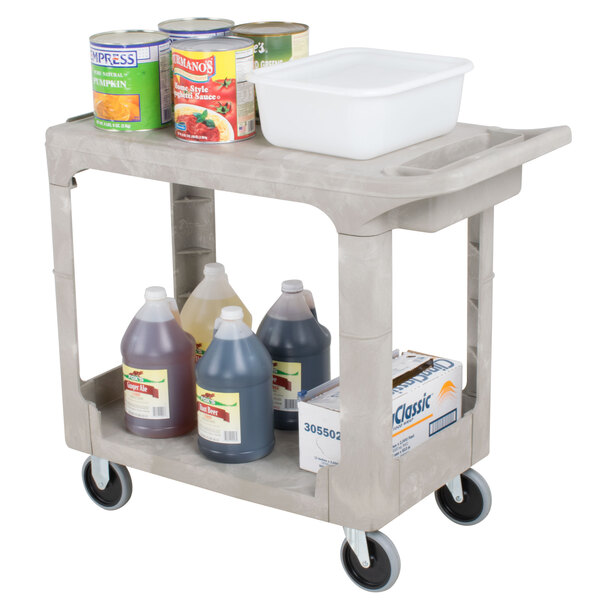 Rubbermaid FG450589BEIG Beige Small Flat HD Two Shelf Heavy Duty