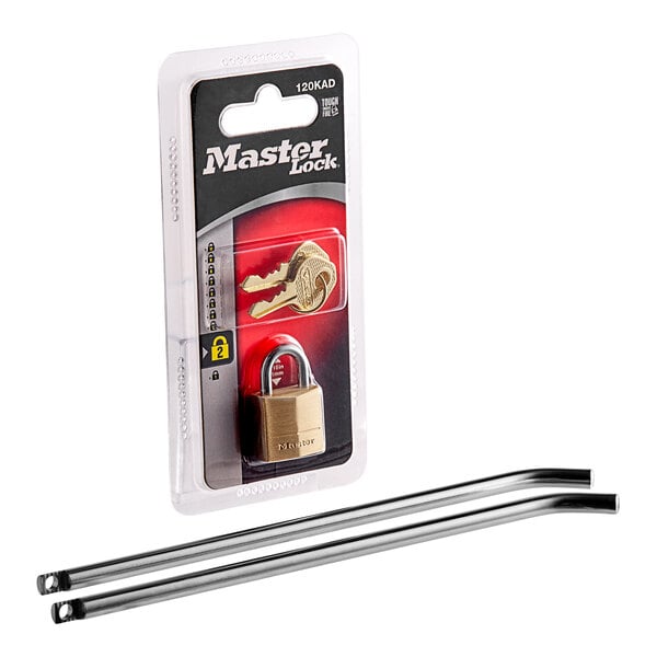 A Bunn lock and handle kit with a key inserted.