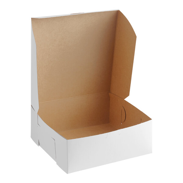 10" x 10" x 4" White Customizable Cake / Bakery Box - 10/Pack