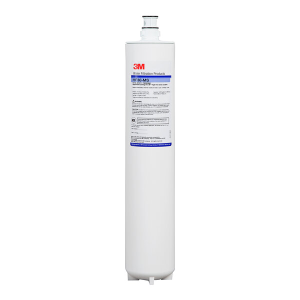 A white cylinder with a blue and black 3M label.