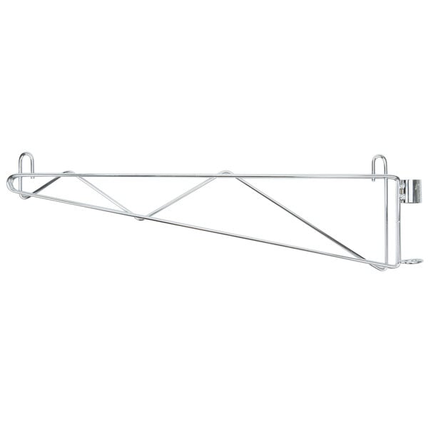 A Metro Super Erecta chrome metal wall mount shelf support bar.