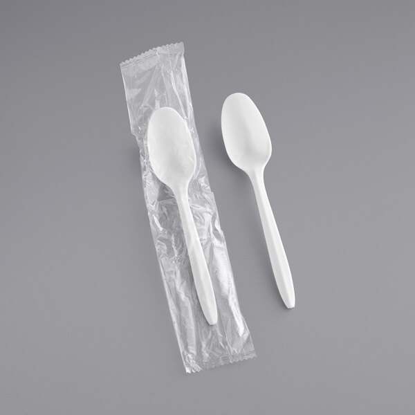 72 Bulk Plastic Spoon 51 Piece Pack White - at 