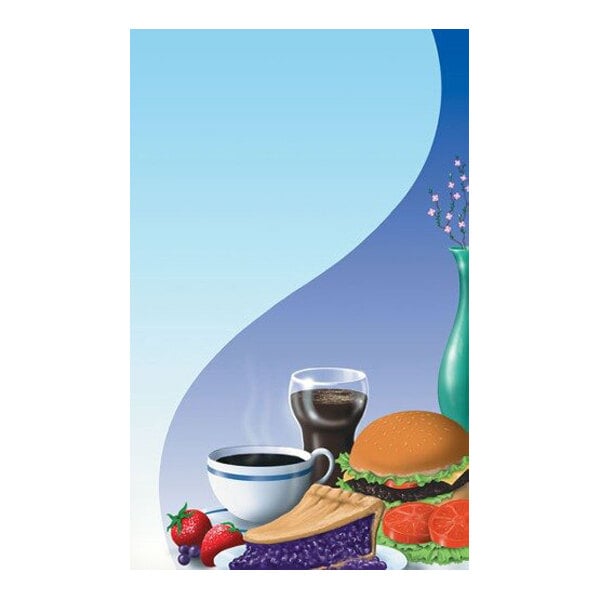 Choice 8 1/2" x 14" Menu Paper - Coffee Shop Themed Table Setting Design Cover - 100/Pack