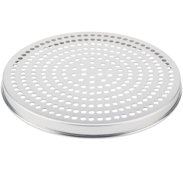 a metal tray with holes