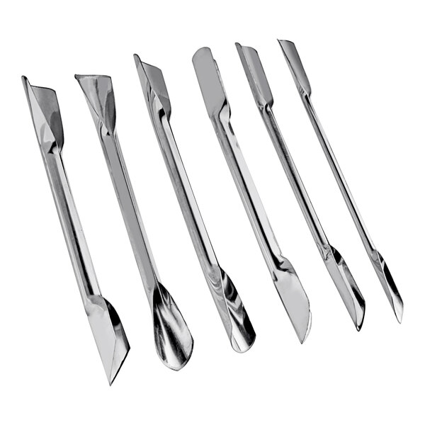 Town 48675 Stainless Steel 6 Piece Garnishing Kit with metal tools in different shapes.