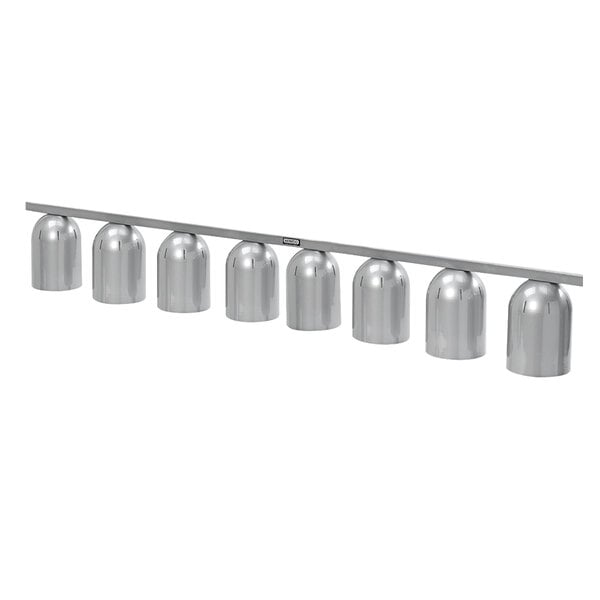 A row of silver Nemco 6006-8 suspension bars with 8 bulbs.