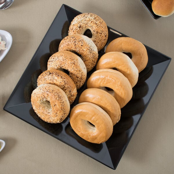 a close up of bagels