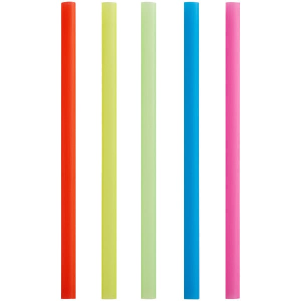 Choice 8 1/2 Colossal Neon Unwrapped Straw - 4000/Case