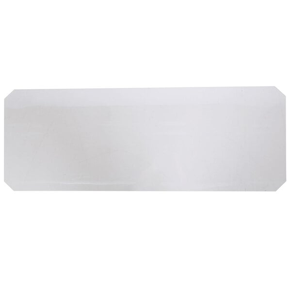 A clear rectangular PVC shelf liner on a white background.