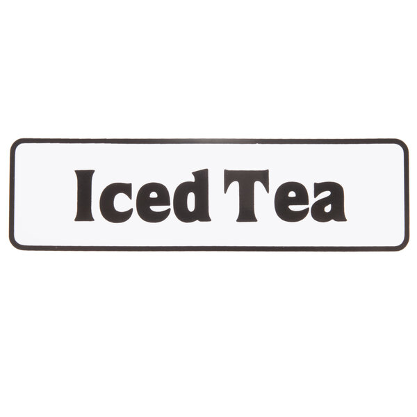 A white label with black text that reads "Iced Tea"