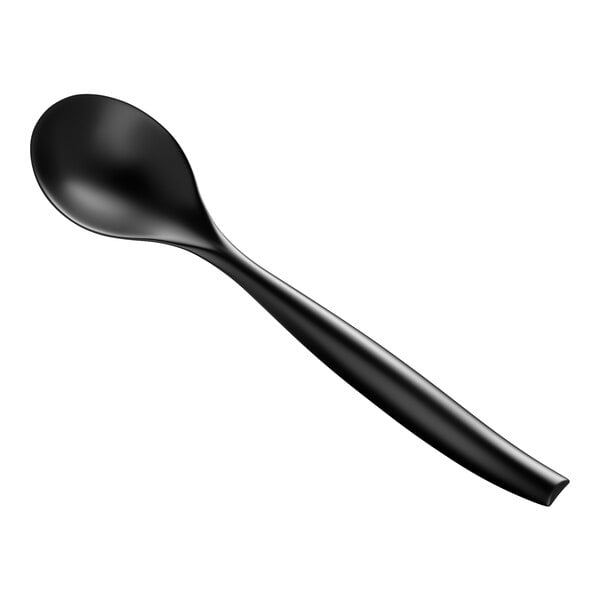 Visions 10" Black Disposable Plastic Serving Spoon - 72/Case