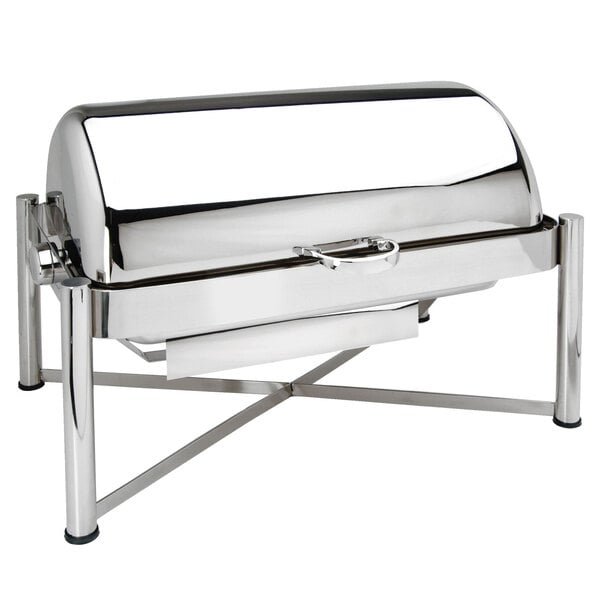 Eastern Tabletop 3124 8 Qt. Stainless Steel Rectangular Roll Top Chafer