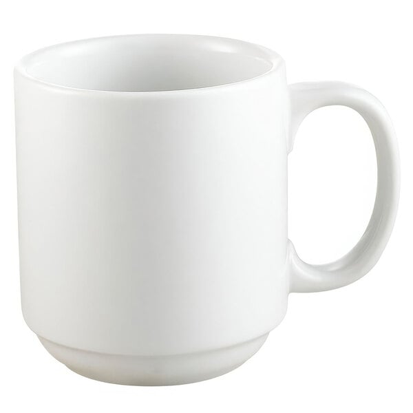 A white CAC Prime mug with a white handle.