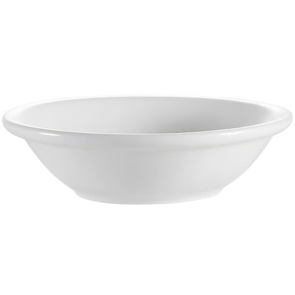 A CAC white china bowl with a rolled edge.