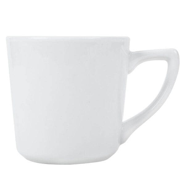 A CAC Super White Clinton Frontier Mug with a handle.