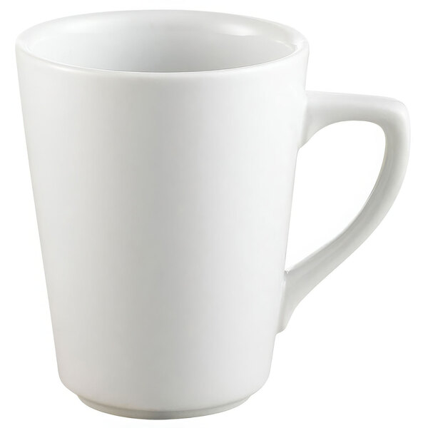 A CAC white mug with a handle.