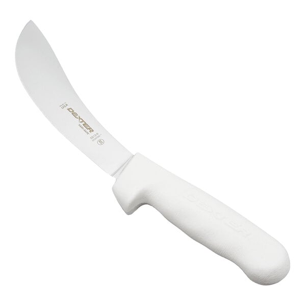 Dexter-Russell Sani-Safe 6" Beef Skinning Knife with White Handle 6123