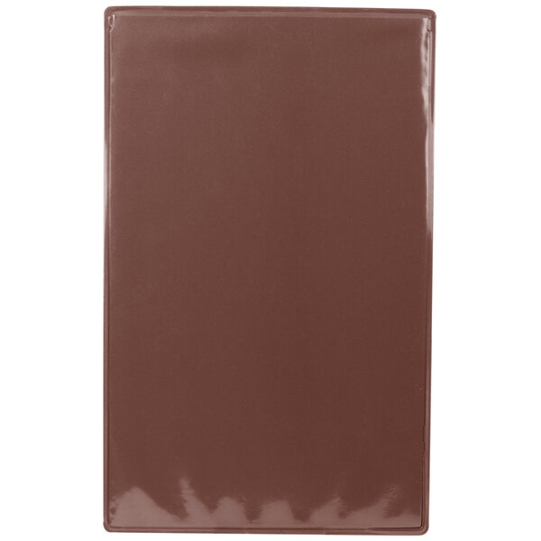 A brown rectangular Menu Solutions Hamilton menu board with a white background.