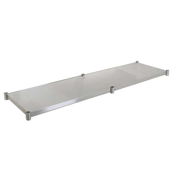 A long stainless steel shelf for an Eagle Group work table.