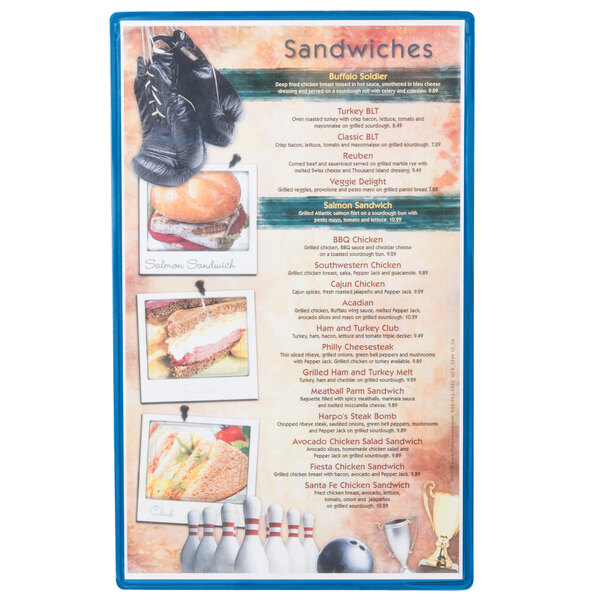 A Menu Solutions sky heat sealed menu board.