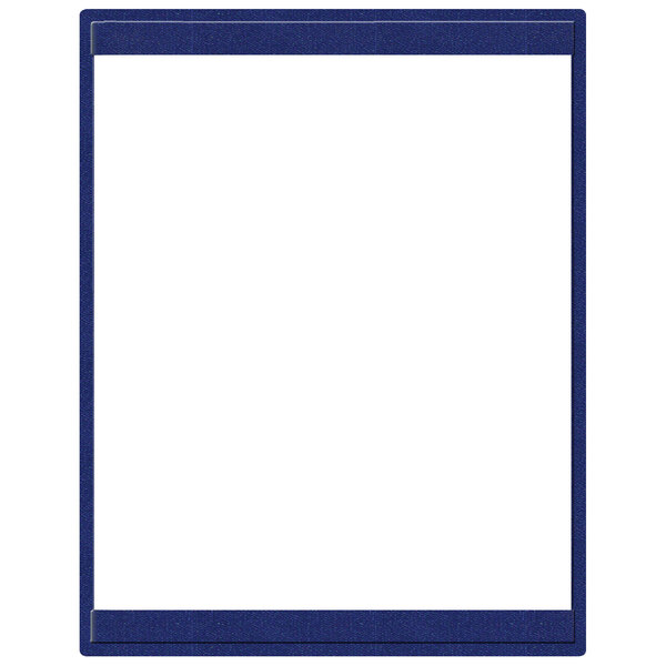 A blue rectangular frame with a white background.
