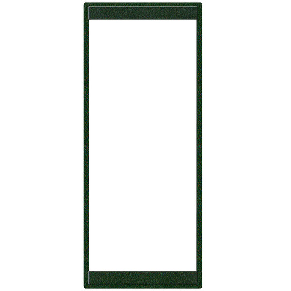 A Menu Solutions green rectangular menu board with white panels.
