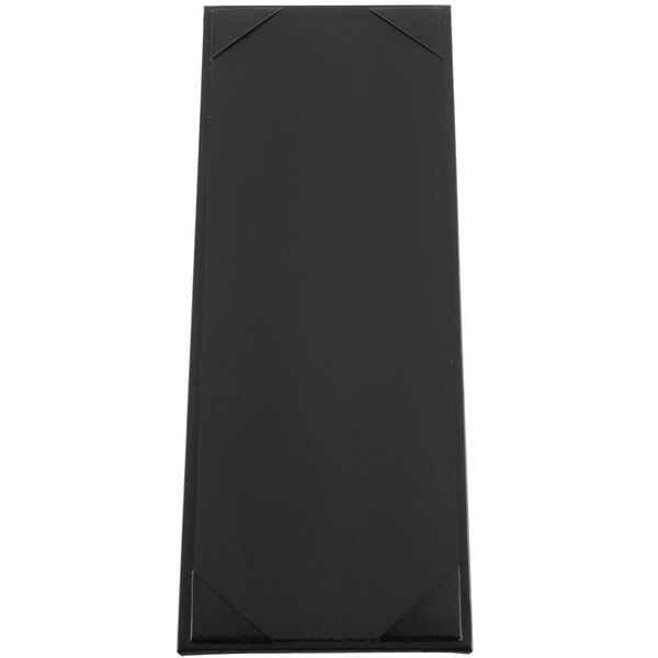 A black rectangular object with a white strip.