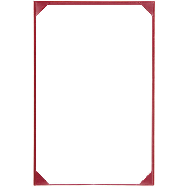 A red rectangular frame with white background.