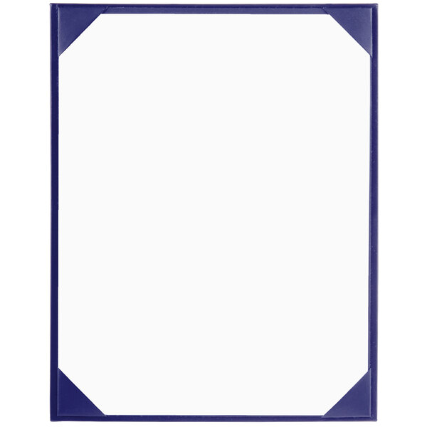 A blue rectangular frame with a white background.