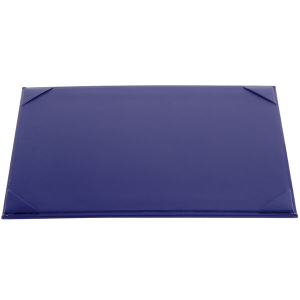 A blue rectangular Menu Solutions menu board.