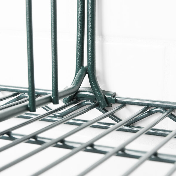 An 18" smoked glass wire shelf divider for a Metro wire shelf.