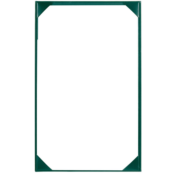 A green rectangular Menu Solutions menu board with white panels.