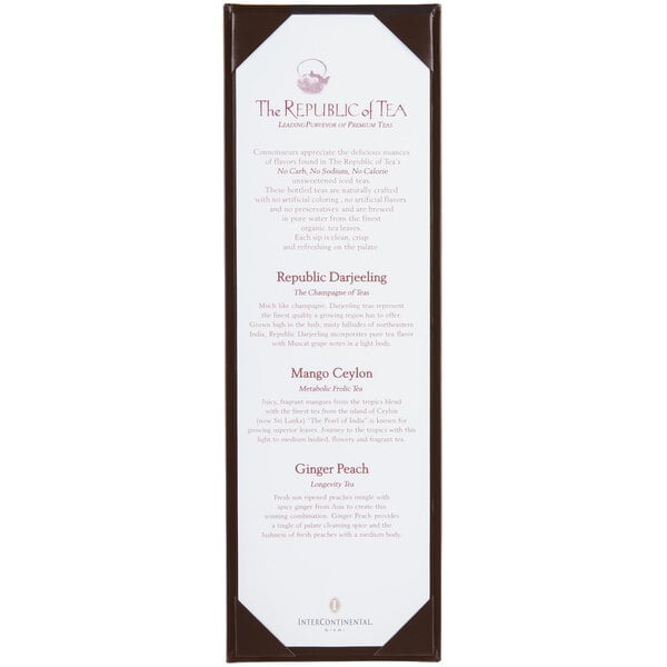 A rectangular brown Menu Solutions menu board with white panels.