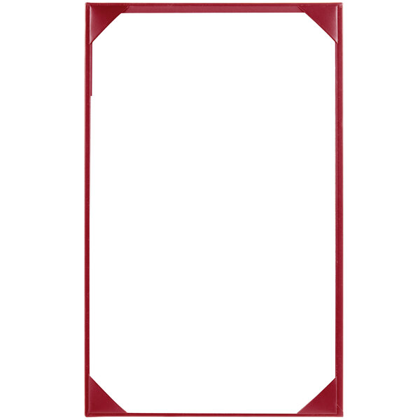 A red rectangular menu board with white background.