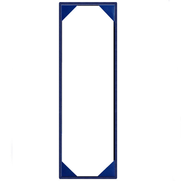A blue rectangular Menu Solutions menu board with a white background.
