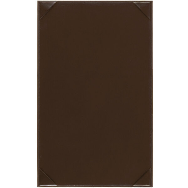 A brown rectangular object with a white border.